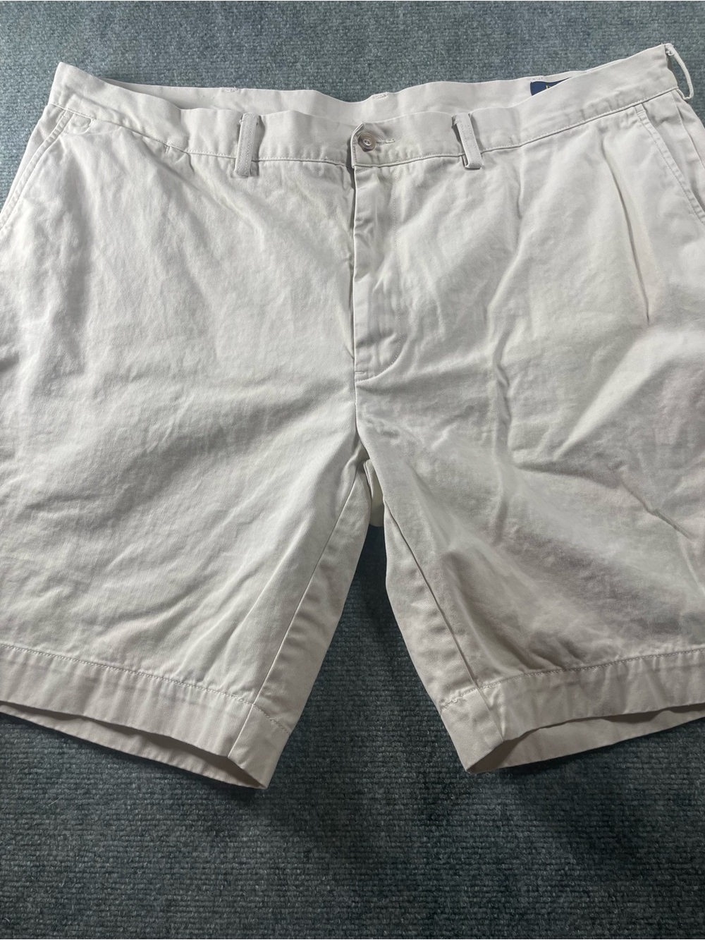 Ralph Lauren Light Beige Flat-Front Cotton Shorts